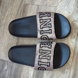 PINK M bling Slides